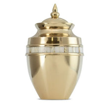 Load image into Gallery viewer, Large/Adult 220 Cubic Inch Classic Mother Of Pearl Brass Funeral Cremation Urn for Ashes