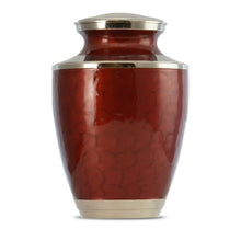 Load image into Gallery viewer, Large/Adult 220 Cubic Inch Red Plain Brass Funeral Cremation Urn for Ashes