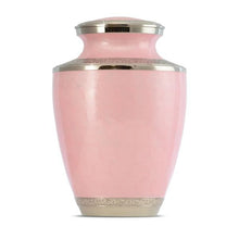 Load image into Gallery viewer, Large/Adult 200 Cubic Inch Pink Floral Brass Funeral Cremation Urn for Ashes