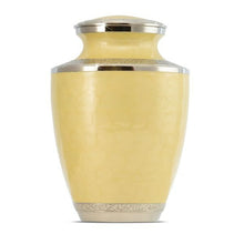 Load image into Gallery viewer, Large/Adult 220 Cubic Inches Yellow Floral Adult Brass Funeral Cremation Urn for Ashes