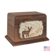 Load image into Gallery viewer, Large/Adult 210 Cubic Inches 3D Art Deer Wood Funeral Cremation Urn for Ashes