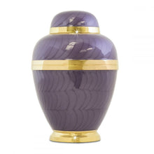 Load image into Gallery viewer, Large/Adult 200 Cubic Inch Purple Dome Brass Funeral Cremation Urn for Ashes