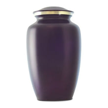 Load image into Gallery viewer, Large/Adult 228 Cubic Inch Deep Purple Aluminum Funeral Cremation Urn for Ashes