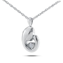 Load image into Gallery viewer, Mother's Love June w/ Alexandrite Silver Pendant/Necklace Cremation Urn for Ashes