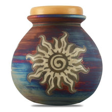 Load image into Gallery viewer, Large/Adult 200 Cubic Inches Western Sun Raku Funeral Cremation Urn for Ashes