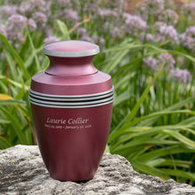Load image into Gallery viewer, Large/Adult 200 Cubic Inch Magenta Aluminum Grecian Funeral Cremation Urn