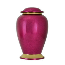 Load image into Gallery viewer, Large/Adult 228 Cubic Inches Gleaming Pink Brass Cremation Urn for Ashes