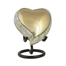 Load image into Gallery viewer, Small/Keepsake Golden Memento Brass Funeral Cremation Urn for Ashes