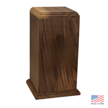 Load image into Gallery viewer, Large/Adult 220 Cubic Inches Mansfield's Walnut Wood Funeral Cremation Urn for Ashes