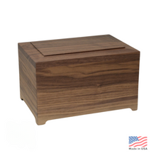 Load image into Gallery viewer, Large/Adult 210 Cubic Inches Marquette Walnut Wood Funeral Cremation Urn for Ashes