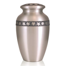 Load image into Gallery viewer, Large/Adult 228 Cubic Inches Pewter Star's Ring Brass Cremation Urn for Ashes