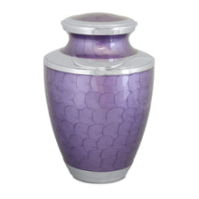 Load image into Gallery viewer, Large/Adult 220 Cubic Inch Purple Plain Brass Funeral Cremation Urn for Ashes
