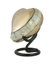 Load image into Gallery viewer, Small/Keepsake Golden Memento Brass Funeral Cremation Urn for Ashes