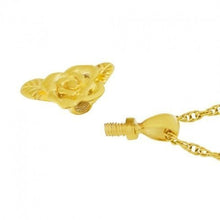 Load image into Gallery viewer, Gold Steel Rose Keepsake Pendant/Necklace Funeral Cremation Urn