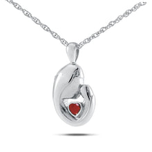 Load image into Gallery viewer, January w/ Garnet Stainless Steel Pendant/Necklace Funeral Cremation Urn