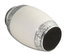 Load image into Gallery viewer, Large/Adult 200 Cubic Inch Shimmering Ivory Aluminum Funeral Cremation Urn for Ashes