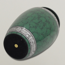 Load image into Gallery viewer, Large/Adult 190 Cubic Inch Green Fire Aluminum Funeral Cremation Urn for Ashes