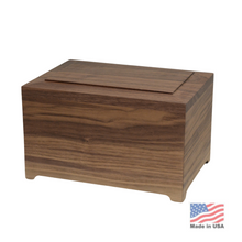 Load image into Gallery viewer, Large/Adult 210 Cubic Inches Marquette Walnut Wood Funeral Cremation Urn for Ashes
