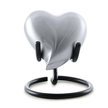 Load image into Gallery viewer, Small/Keepsake Pewter Heart Brass Funeral Cremation Urn for Ashes