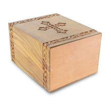 Load image into Gallery viewer, Large/Adult 220 Cubic Inches Old Cross Wood Funeral Cremation Urn for Ashes