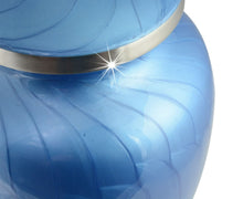 Load image into Gallery viewer, Large/Adult 200 Cubic Inch Timeless Ocean Adult Brass Funeral Cremation Urn for Ashes