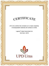 Load image into Gallery viewer, Large/Adult 290 Cubic In. White Origami Water Biodegradable Laguna Cremation Urn