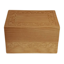 Load image into Gallery viewer, Large/Adult 220 Cubic Inches Duncan Light Wood Funeral Cremation Urn for Ashes