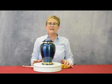 Load image into Gallery viewer, Large/Adult 220 Cubic Inch Gleaming Blue Funeral Cremation Urn