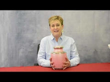 Load image into Gallery viewer, Large/Adult 200 Cubic Inch Pink Floral Brass Funeral Cremation Urn for Ashes