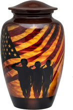 Load image into Gallery viewer, At Peace Memorials Patriotic Soldier Cremation Adult Urn for Ashes