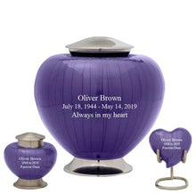 Load image into Gallery viewer, Large/Adult 200 Cubic Inches Baroque Purple Brass Funeral Cremation Urn