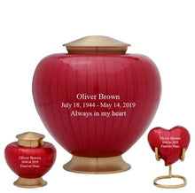Load image into Gallery viewer, Large/Adult 200 Cubic Inches Baroque Red Brass Funeral Cremation Urn