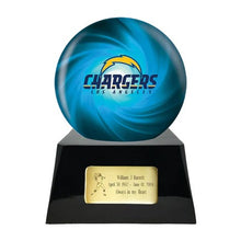 Load image into Gallery viewer, Large/Adult 200 Cubic Inch San Diego Chargers Metal Ball on Cremation Urn Base