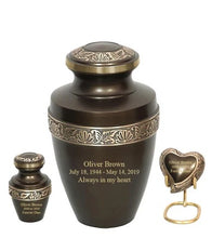 Load image into Gallery viewer, Small/Keepsake 4 Cubic Inches Apollo Brown Brass Funeral Cremation Urn