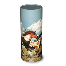 Load image into Gallery viewer, Biodegradable Adult Wild Horses Scattering Tube Cremation Urn - 200 cubic inches