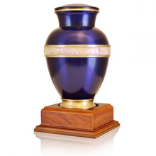 Load image into Gallery viewer, Large/Adult 228 Cubic Ins Green Celtic Golden Rose Brass Cremation Urn for Ashes
