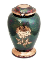 Load image into Gallery viewer, Large/Adult 220 Cubic Inch Gleaming Rose Brass Funeral Cremation Urn for Ashes