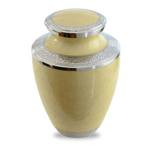 Load image into Gallery viewer, Large/Adult 220 Cubic Inches Yellow Floral Adult Brass Funeral Cremation Urn for Ashes