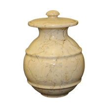 Load image into Gallery viewer, Avalon Cameo Cream Colored Marble Funeral Cremation Pet Urn