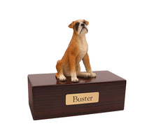 Load image into Gallery viewer, Boxer Ears Down Pet Cremation Urn in 2 Diff Colors & 5 Diff Base Sizes