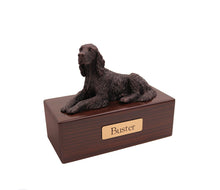 Load image into Gallery viewer, Bronze Irish Setter Walnut Base Pet Cremation Urn w/ Figurine in 5 diff base sizes