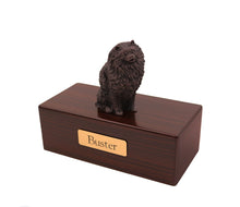 Load image into Gallery viewer, Bronze Pomeranian Pet Cremation Urn in 5 Diff Walnut Base Sizes