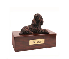 Load image into Gallery viewer, Bronze Poodle Pet Cremation Urn in 5 Diff Walnut Base Sizes