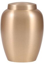 Load image into Gallery viewer, Medium 60 Cubic Inches Clarity Gold Brass Cremation Urn for Ashes