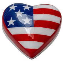 Load image into Gallery viewer, Small/Keepsake 3 Cubic Inches Stars & Stripes Heart Cremation Urn for Ashes
