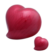 Load image into Gallery viewer, Small/Keepsake Red Infinity Eternal Heart Funeral Cremation Urn