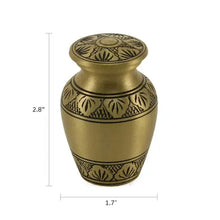 Load image into Gallery viewer, New, Solid Brass Eterna Bronze Keepsake Funeral Cremation Urn, 5 Cubic Inches