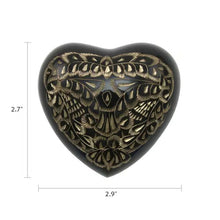 Load image into Gallery viewer, Solid Brass Brilliance Heart Keepsake Funeral Cremation Urn, 3 Cubic Inches