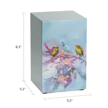 Load image into Gallery viewer, At Peace Memorials Large/Adult 200 Cubic Inches Life Canvas Soulful Songbirds Pewter Cremation Urn