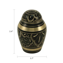 Load image into Gallery viewer, New, Solid Brass Brilliance Keepsake Cremation Urn w/velvet bag, 5 Cubic Inches
